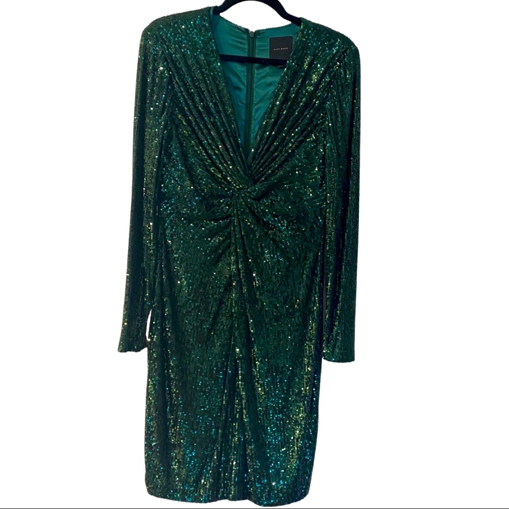 Alex Marie Green Sequin Cocktail Dress. Size 10. Worn 1x
